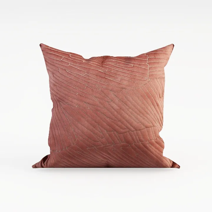 Minimalist Velvet Embroidered Throw Pillow 3D Model