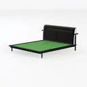 Feonase Queen Size Metal Bed Frame with Faux Left 45 Degree View