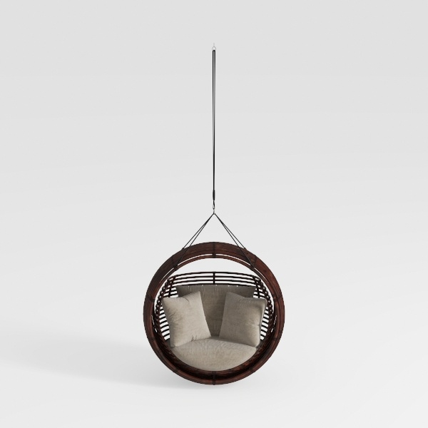 Jaya 26.5 in. 1-Person Brown Metal Patio Swing Out