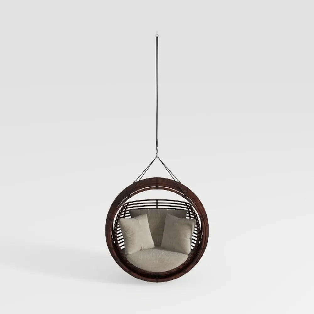 Jaya 26.5 in. 1-Person Brown Metal Patio Swing Out