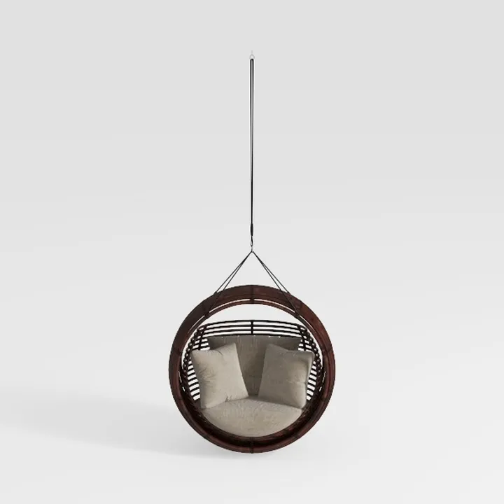 Jaya 26.5 in. 1-Person Brown Metal Patio Swing Out