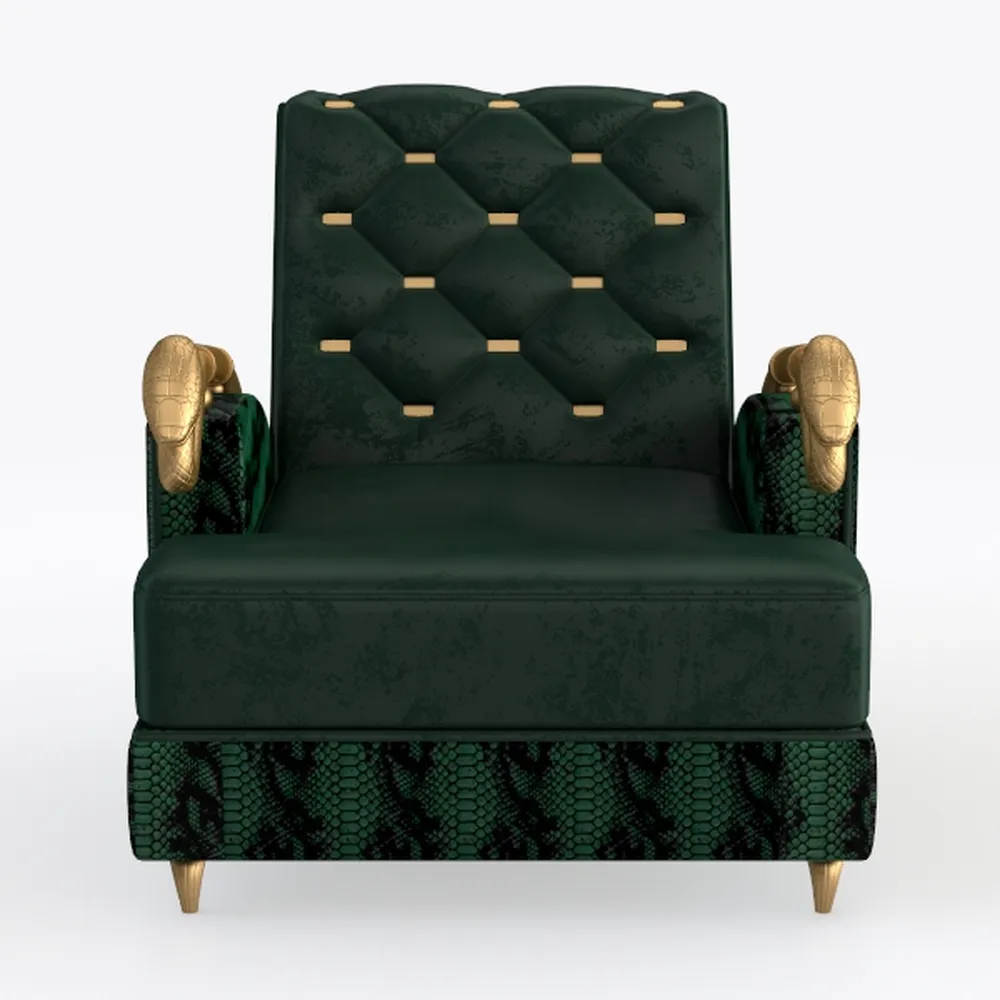 Velvet Accent Chair with Arms for Living Room