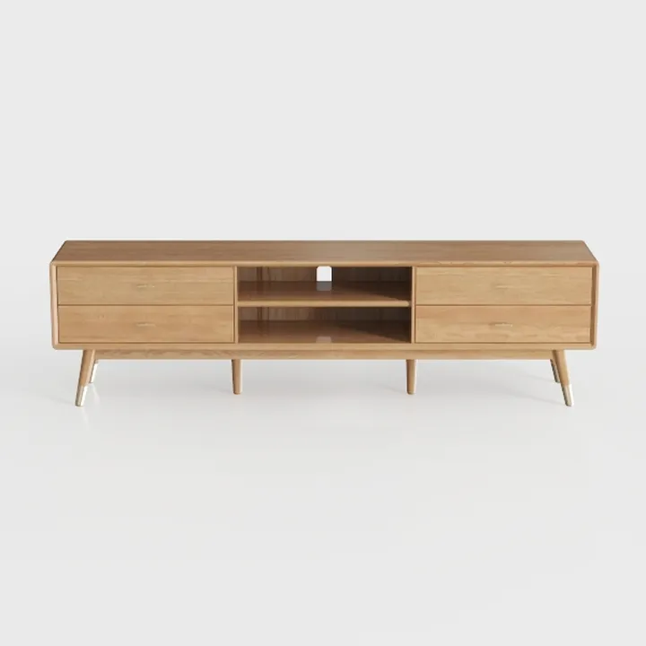 VEVOR Rattan TV Stand, Boho TV Cabinet for 55 inch