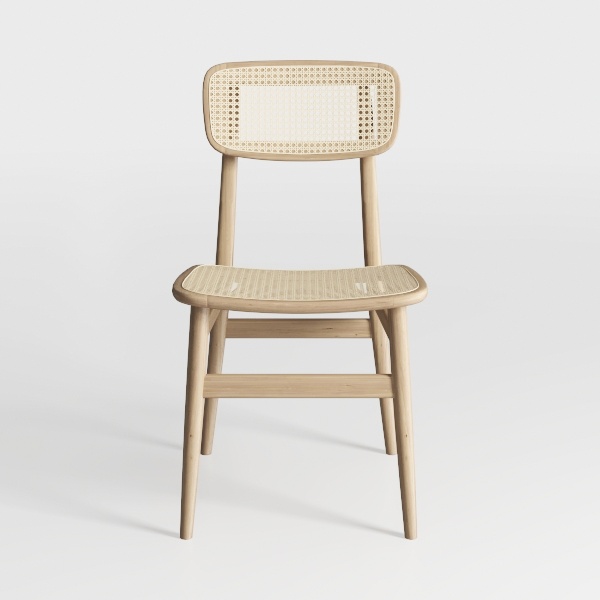 PAASHE Rattan Dining Chairs Solid Wood Side Chair