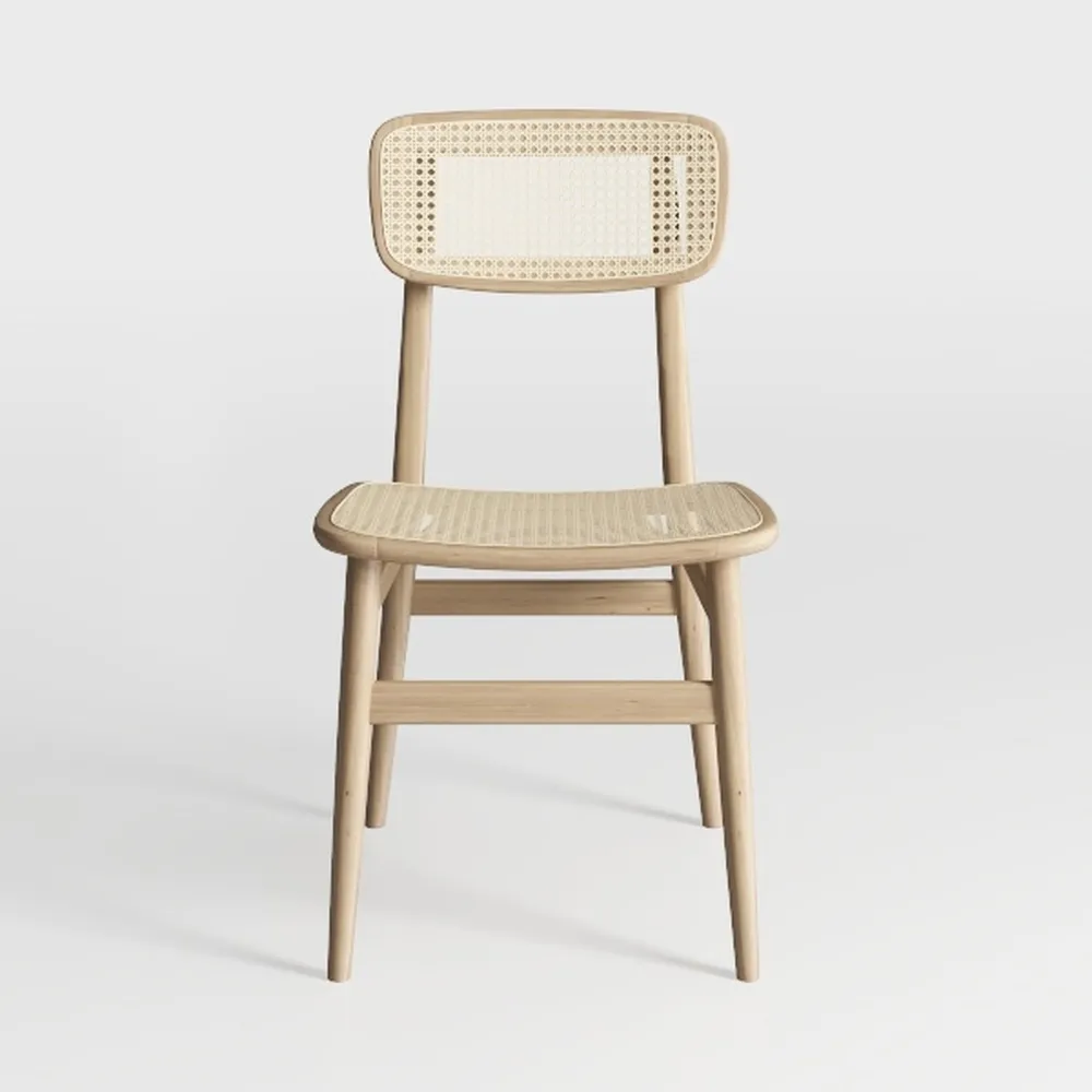 PAASHE Rattan Dining Chairs Solid Wood Side Chair