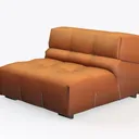 Modern Modular Chenille Sofa 1 Pieces Living Room  Left 45 Degree View