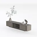 tv cabinet_GRAY_5 Left 45 Degree View