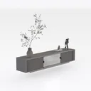 tv cabinet_GRAY_5 Right 45 Degree View