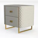 Side Table Italian Style Nightstand Metal Bedside Left 45 Degree View