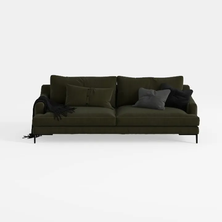 Tbfit Mid Century Modern Couch, Faux Leather