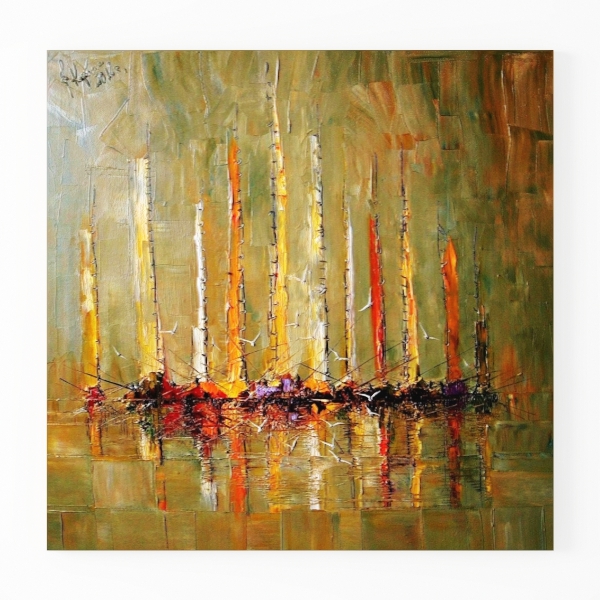 Startonight Canvas Wall Art Decor Golden Flowers