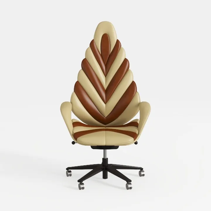 Two Tone Leather Modern Executive Office Chair 3D Model