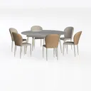 Dining Chairs Set of 6, Upholstered Kitchen Dining Left 45 Degree View