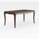 Traditional Solid Walnut Wood Dining Table 3D Model Right 45 Degree View