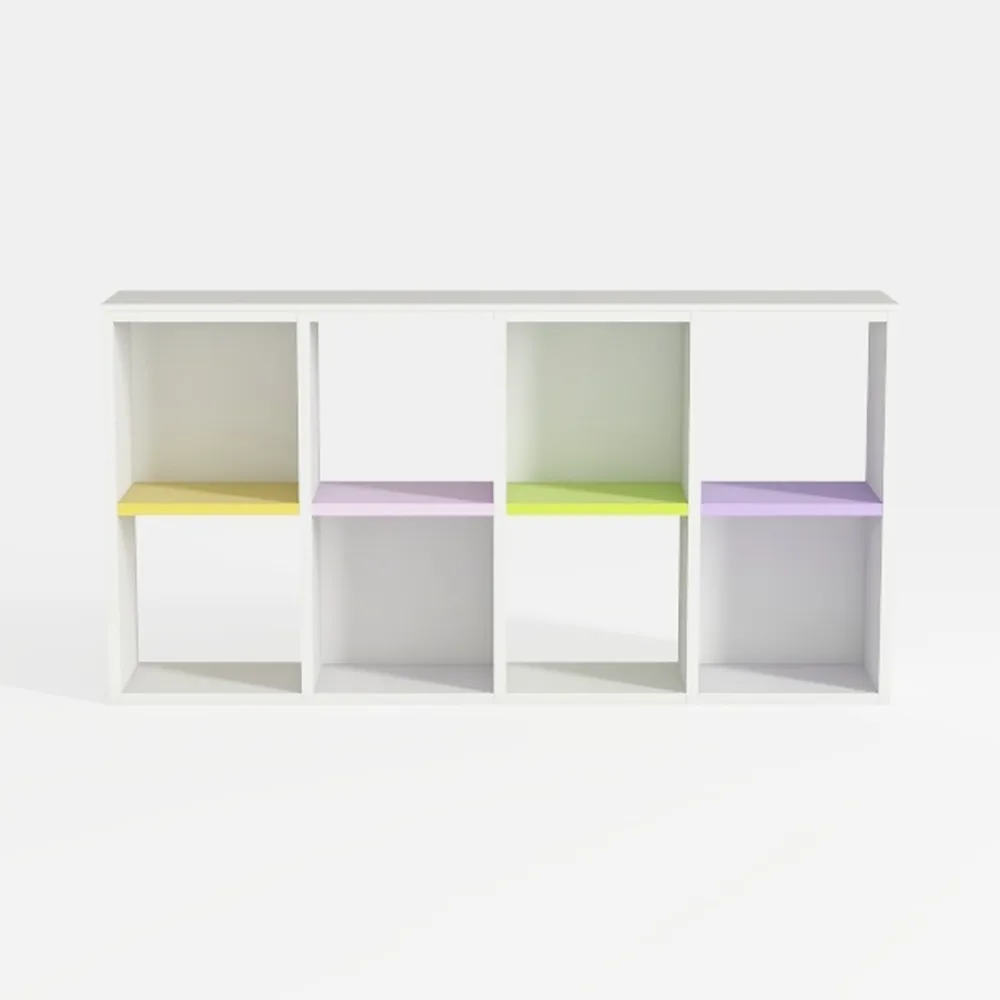 FURINNO 11107WH-GR 7 Reversible, 11-Cube, White