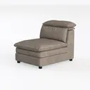 Minimalist Fabric Armless Accent Chair Soft Cushioned 3D Model Left 45 Degree View