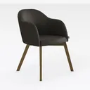 CHERS Mid-Century Modern Accent Chair, Upholstered Right 45 Degree View