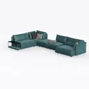 U-Shaped Modular Sectional Sofa with Reversible Left 45 Degree View