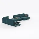 U-Shaped Modular Sectional Sofa with Reversible Right 45 Degree View