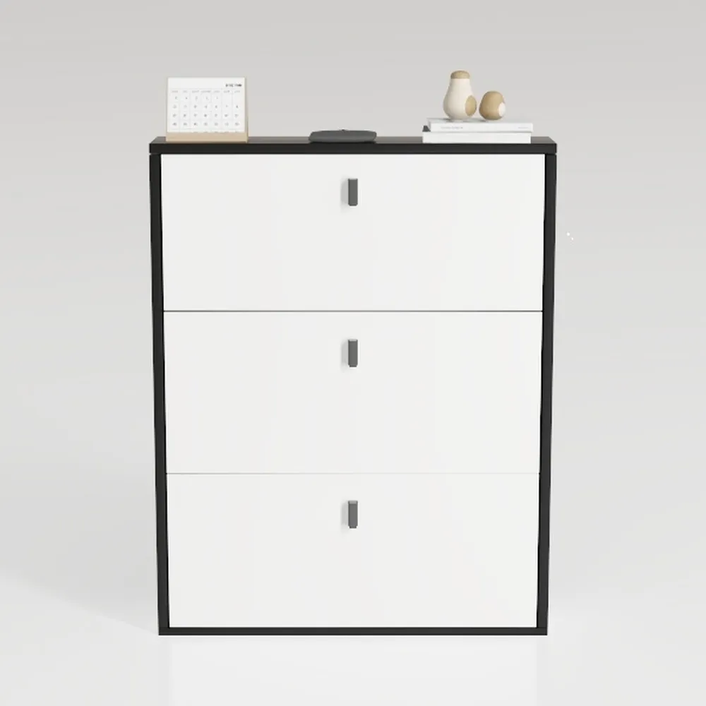 KOMFOTT Nightstand with 3 Drawers, Modern Bedside