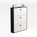 KOMFOTT Nightstand with 3 Drawers, Modern Bedside Right 45 Degree View