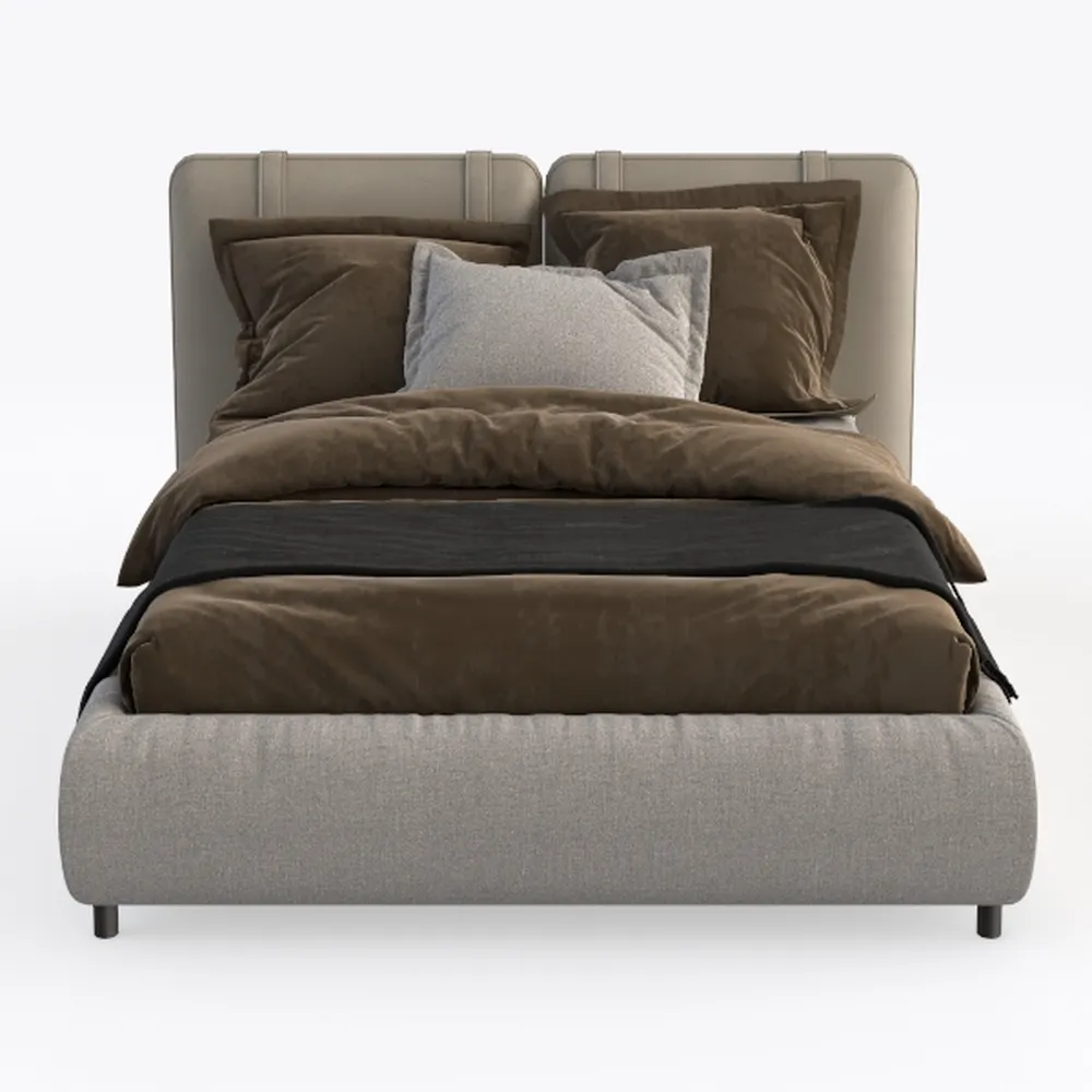 Pemberly Row Traditional Fabric King Bed in Cozy S