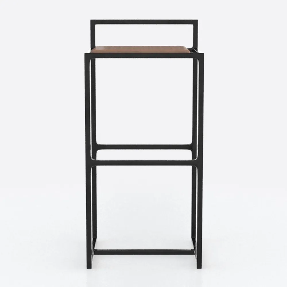 Layne Black Leather Bar Stool