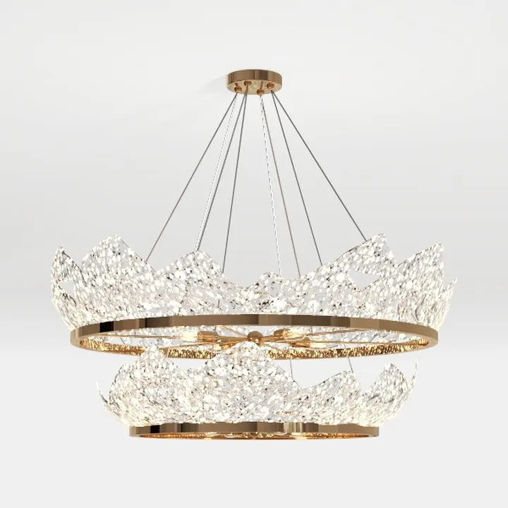 Modern Globe Chandelier with Clear Ribbed Blown 