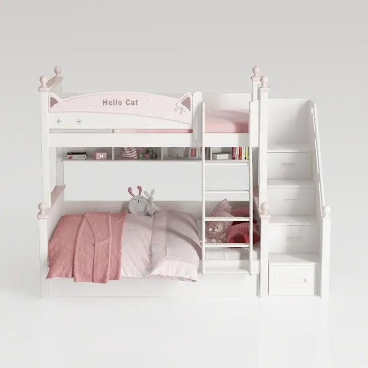 MERITLINE Twin-Twin Over Full Triple Bunk Bed with