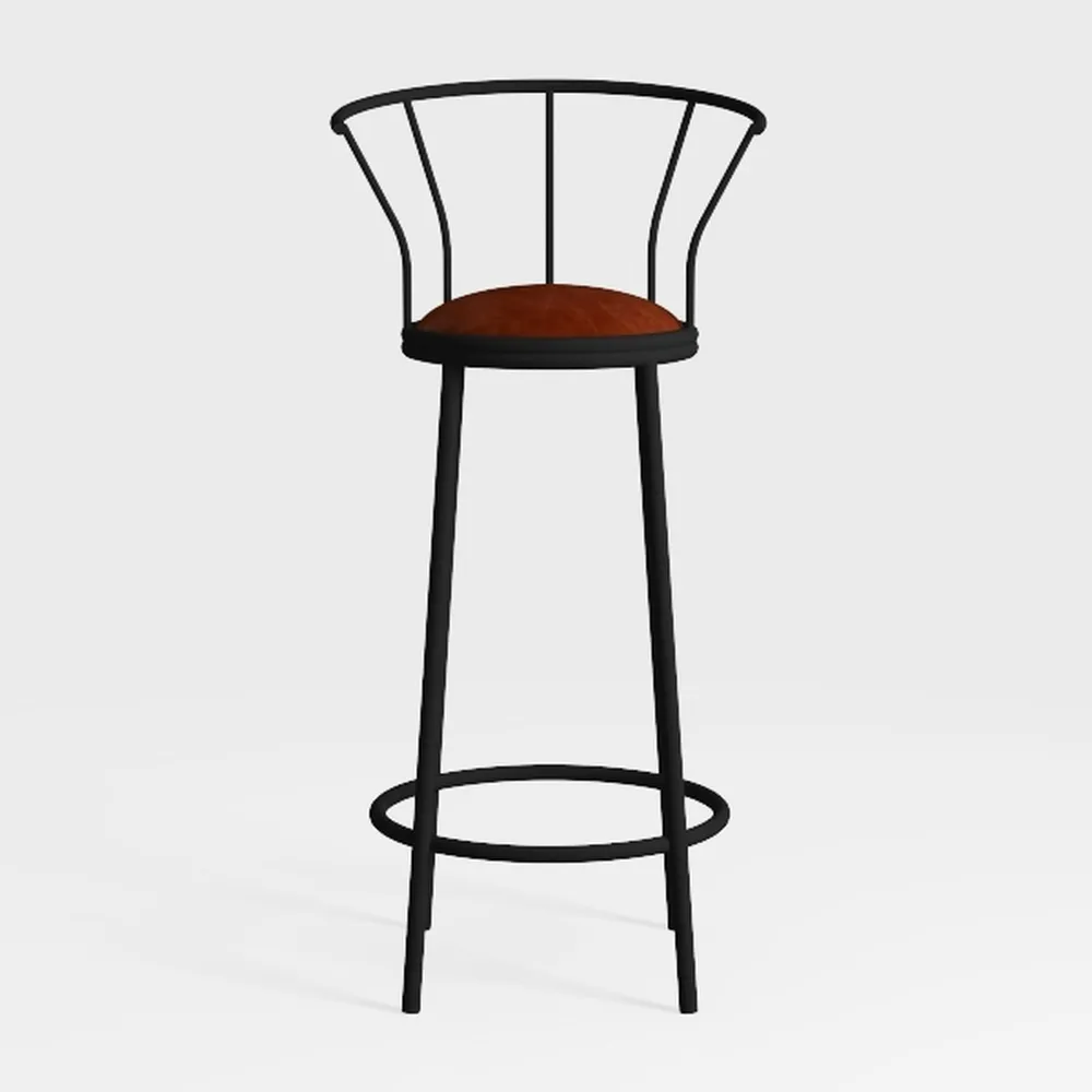 30.5 in. Chestnut Backless Metal Counter Height Ba