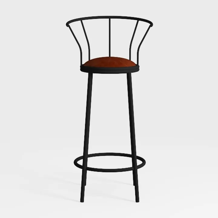 30.5 in. Chestnut Backless Metal Counter Height Ba