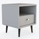 Wooden Night Stand,Mid Century Modern Nightstand Right 45 Degree View