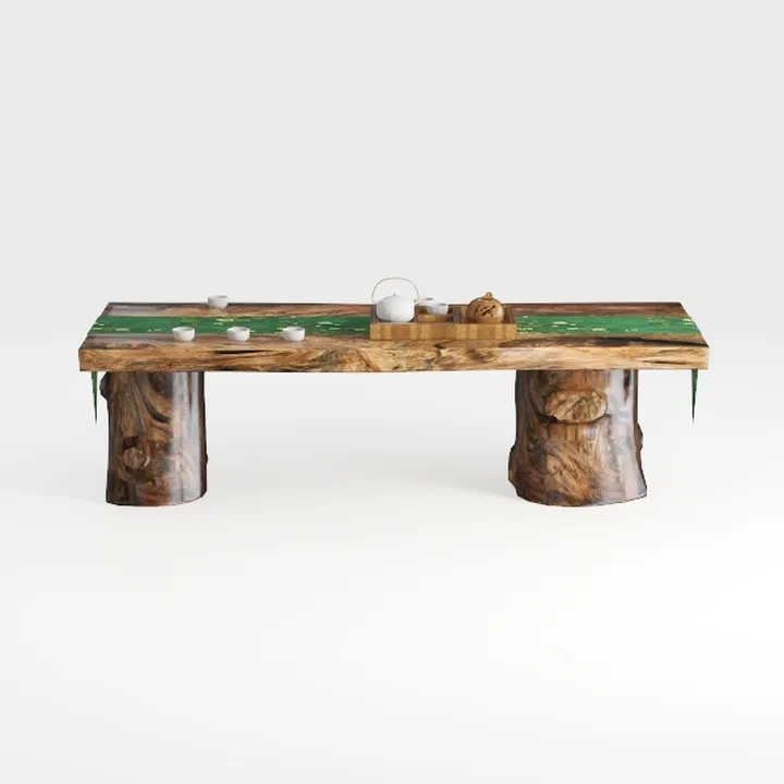 Large Luxury Office Desk, Live Edge Color River