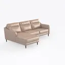 Modern Leather L-shaped Sectional Sofa 3D Model Right 45 Degree View