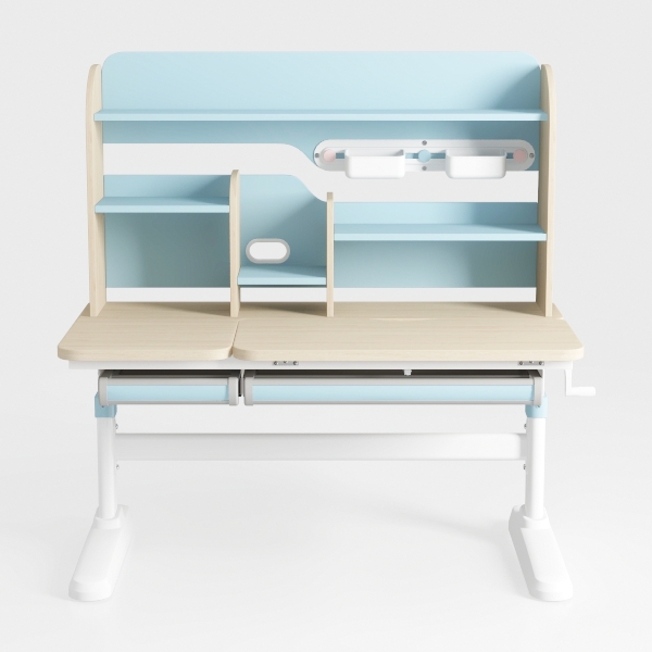 ProTuning Scrivania PÅHL con mensola, 96x58 cm, bianco/turchese