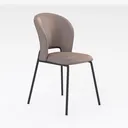 Modern Minimalist Fabric Dining Chair 3D Model Right 45 Degree View