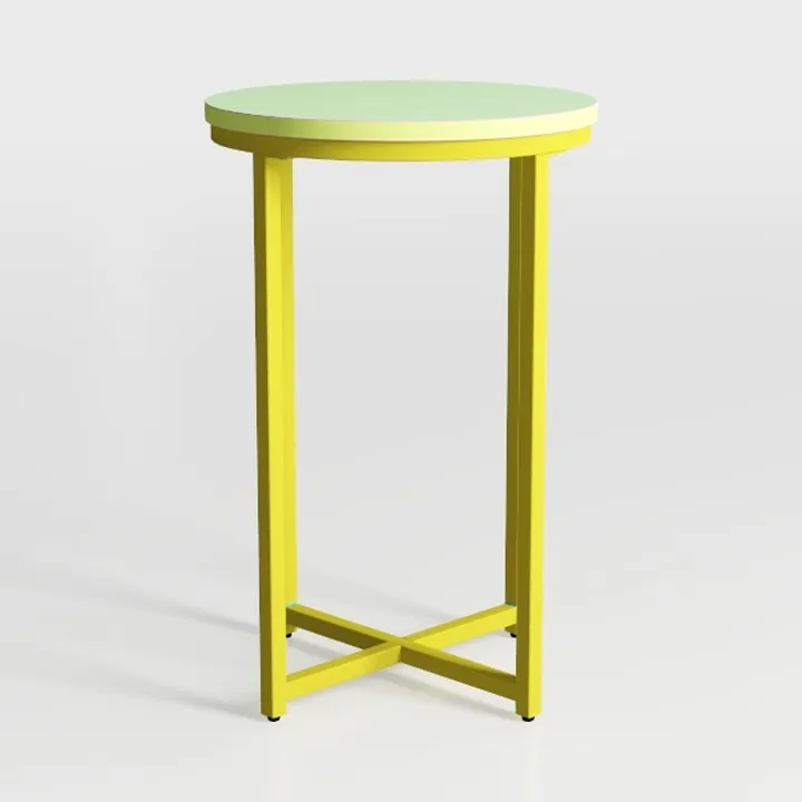 Lemon Yellow Patio Side Table, 18" Weatherproof