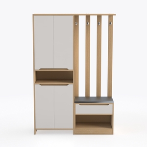 Modern Solid Wood Multi functional Entryway Storage Bench Cabinet 3D Model