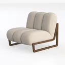 Modway Jace Boucle Fabric Accent Chair in Pearl -  Left 45 Degree View
