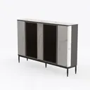 Sideboard Buffet Cabinet with Storage,63 '' Large Left 45 Degree View