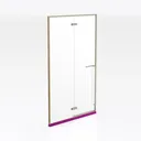 Modern Brass Glass Framed Shower Door 3D Model Right 45 Degree View