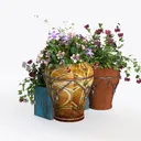 Hollyone Hydrangea Artificial Flowers with Glass Left 45 Degree View