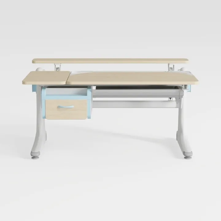 Modern Solid Wood Metal Kids Study Desk With Drawer 3D Model