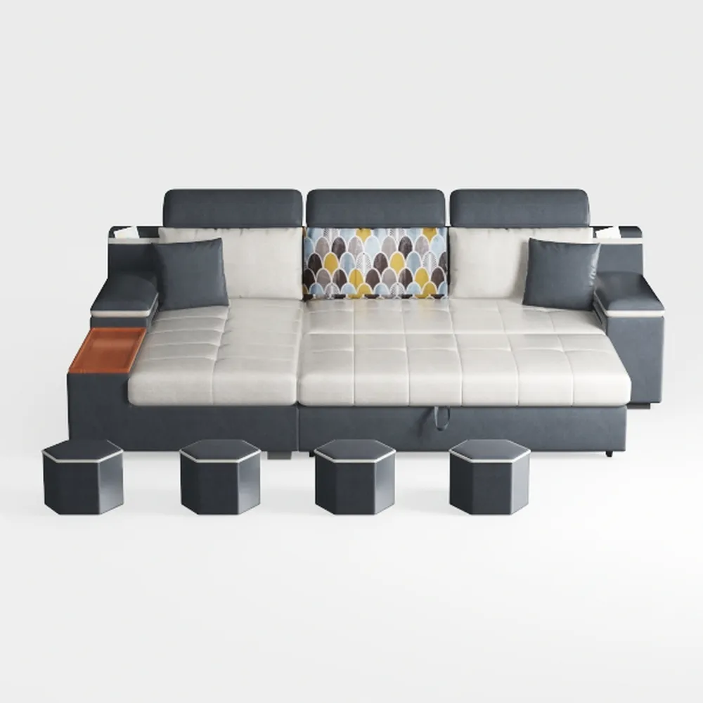 3 in 1 Compact Sofa Couch Sleeper with Audio USB