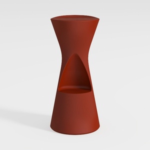 Orange 17.7 in.H Round Plastic Outdoor Side Table 