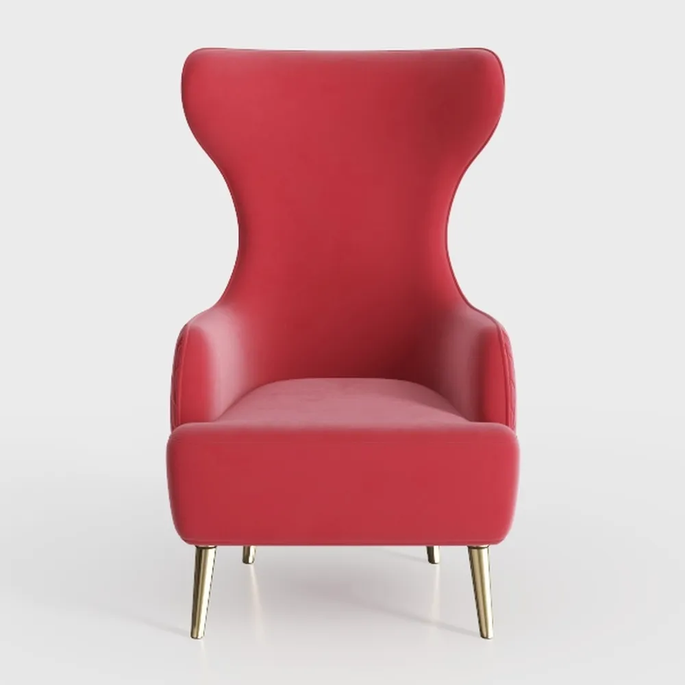 Modern Velvet Accent Chair, Channel Tufted Bedroom