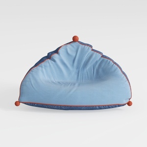 Modern Light Blue Chenille Swivel Upholstered Barr