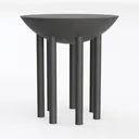 Minimalist Black Solid Wood Side End Table 3D Model Left 45 Degree View
