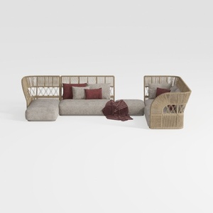 Vista Wicker Outdoor 5-Seat Sectional with Sunbrel