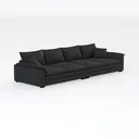 Minimalist Dark Fabric Extra Large Sectional Sofa 3D Model Right 45 Degree View